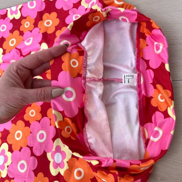 60s Marsha Brady-Inspired Floral Bell Bottom Legging Pants w/ Elastic Waist (L) - Picture 7 of 12